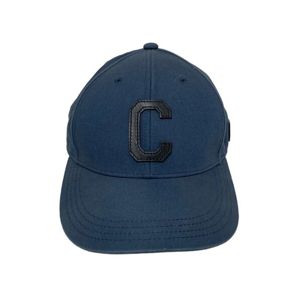 Auth COACH - Navy Black Cotton Leather Hat - Picture 1 of 11